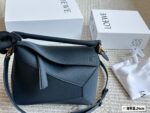 Loewe Puzzle Edge Glacier Blue Calfskin Geometric Bag Luxurious Texture