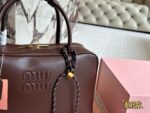Miu Miu Bowling Bag/Briefcase Smooth Leather With Satin Lining Handheld Or Crossbody - Image 2
