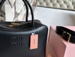 Miu Miu Bowling Bag/Briefcase Smooth, Supple Calfskin Cotton Satin Lining Can Be Carried By Hand Or Worn Crossbody - Image 2