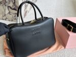 Miu Miu Bowling Bag/Briefcase Smooth, Supple Calfskin Cotton Satin Lining Can Be Carried By Hand Or Worn Crossbody - Image 8