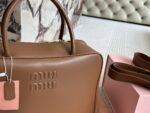 Miu Miu Bowling Bag Calfskin Leather With Satin Lining Handheld Or Crossbody Bag - Image 2
