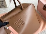 Miu Miu Bowling Bag Calfskin Leather With Satin Lining Handheld Or Crossbody Bag - Image 6