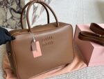 Miu Miu Bowling Bag Calfskin Leather With Satin Lining Handheld Or Crossbody Bag - Image 7