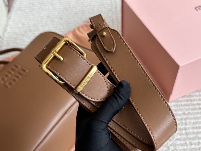 Miu Miu Bowling Bag Calfskin Leather With Satin Lining Handheld Or Crossbody Bag - Image 8