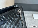 Yves Saint Laurent Niki Shopping Bag - Pure Black Logo, Magnetic Closure, Multi-Wear Commuter Bag - Image 2