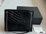 Yves Saint Laurent Niki Shopping Bag - Pure Black Logo, Magnetic Closure, Multi-Wear Commuter Bag - Image 10