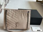 Yves Saint Laurent Niki Shopping Bag - Pure Black Logo, Magnetic Closure, Multi-Wear Commuter Bag - Image 13