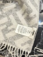 Fendi Soft-Coloured Cashmere Scarf: Plush, Elegant F-Letter Pattern Fringe Scarf - Image 4