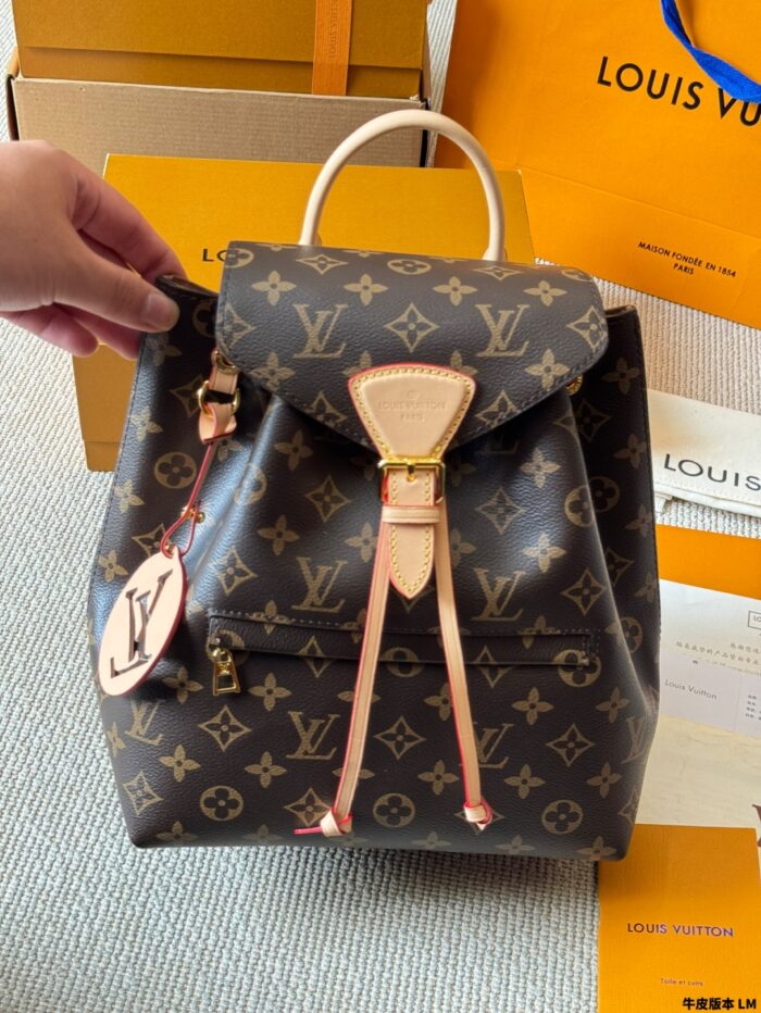 Louis Vuitton Montsouris Backpack With Dupont Liner Waterproof, Lightweight, Multiple Side Pockets For Organisation - Image 3