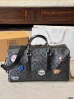 Coach Men'S Travel Bag - Signature C Monogram With Multiple Emblems - Scratch-Resistant And Durable - Image 3
