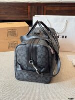 Coach Men'S Travel Bag - Signature C Monogram With Multiple Emblems - Scratch-Resistant And Durable - Image 5