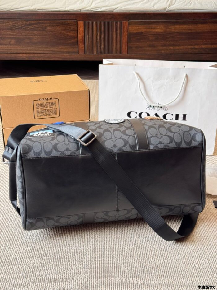 Coach Men'S Travel Bag - Signature C Monogram With Multiple Emblems - Scratch-Resistant And Durable - Image 6