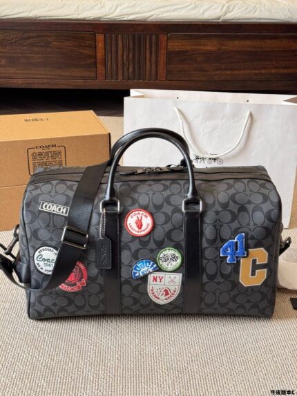 Coach Men'S Travel Bag - Signature C Monogram Pvc-Coated Canvas - Scratch-Resistant & Durable