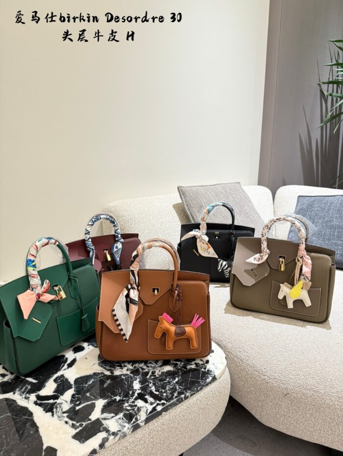 Hermès Birkin 30 Desordre Double-Sided Multi-Leather Asymmetric Practical Tote Bag - Image 1