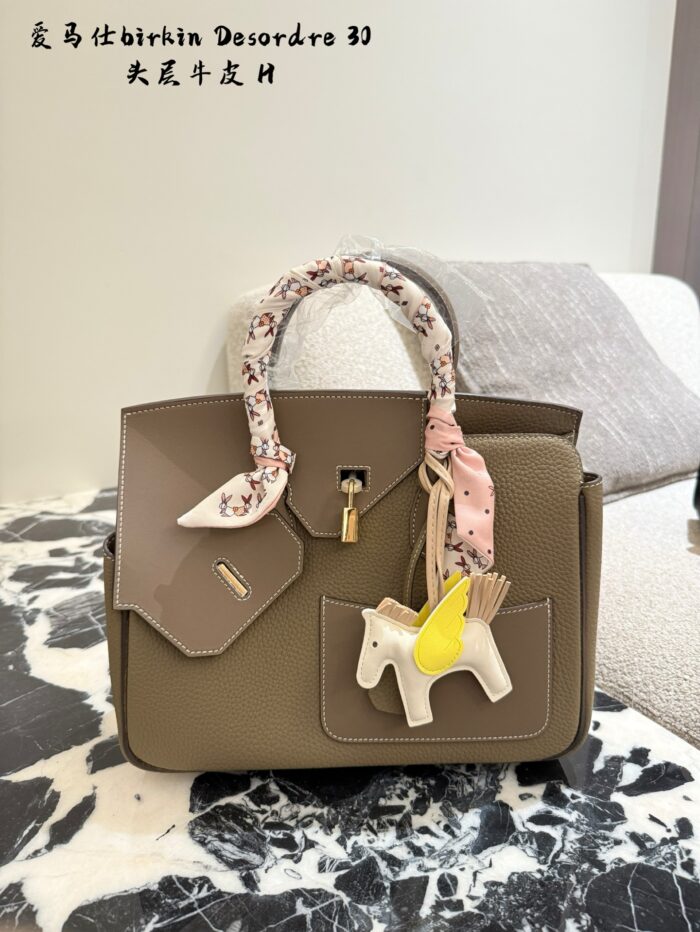 Hermès Birkin 30 Desordre Double-Sided Multi-Leather Asymmetric Practical Tote Bag - Image 2