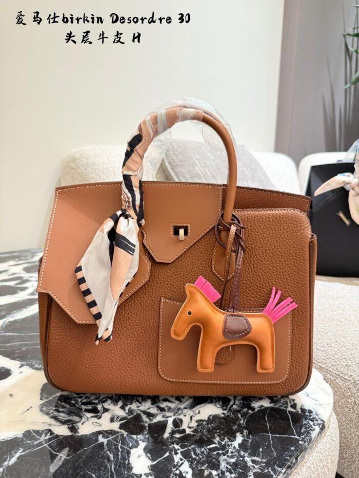 Hermès Birkin 30 Desordre Double-Sided Multi-Leather Asymmetric Practical Tote Bag - Image 5