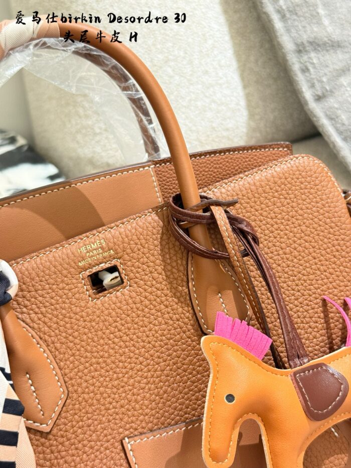 Hermès Birkin 30 Desordre Double-Sided Multi-Leather Asymmetric Practical Tote Bag - Image 6