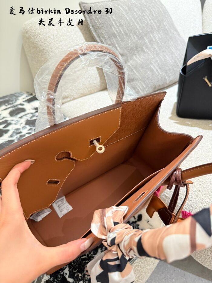 Hermès Birkin 30 Desordre Double-Sided Multi-Leather Asymmetric Practical Tote Bag - Image 7