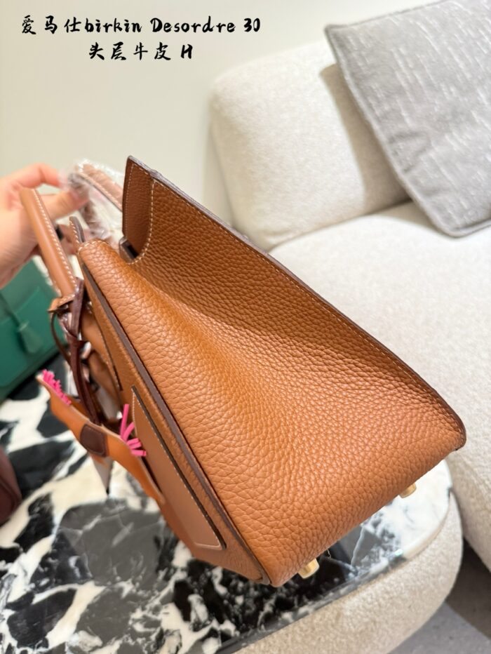 Hermès Birkin 30 Desordre Double-Sided Multi-Leather Asymmetric Practical Tote Bag - Image 8
