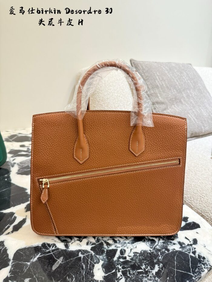 Hermès Birkin 30 Desordre Double-Sided Multi-Leather Asymmetric Practical Tote Bag - Image 9