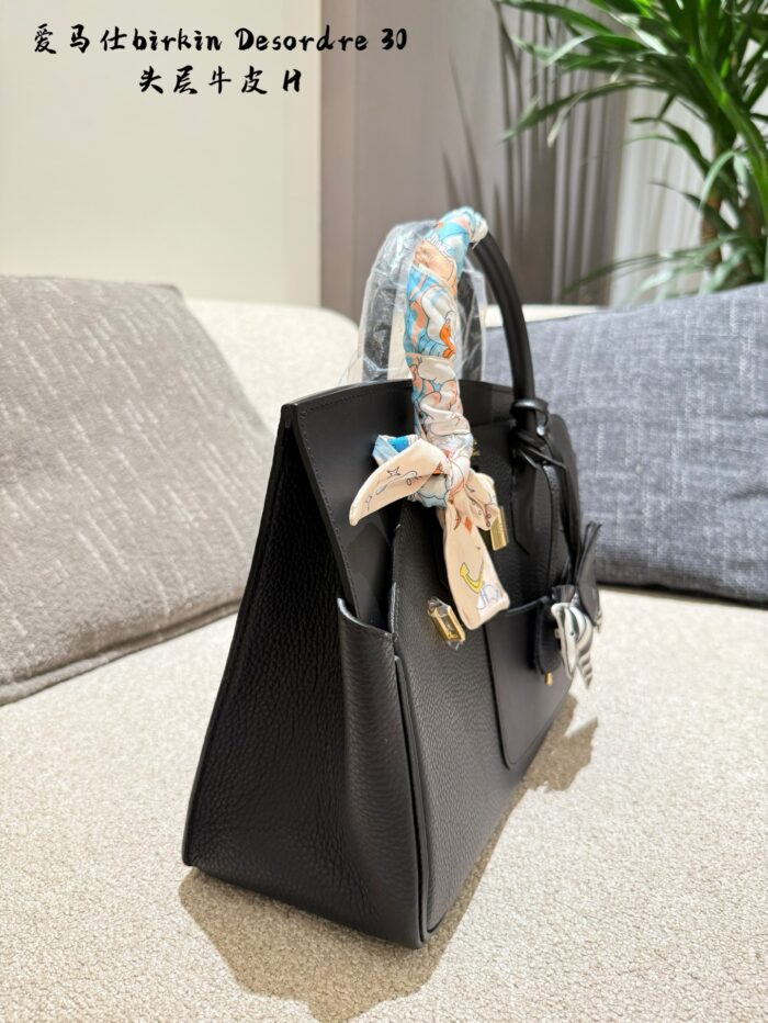 Hermès Birkin 30 Desordre Black Gold Double-Sided Pockets Three Distinct Leathers Asymmetrical Design - Image 3