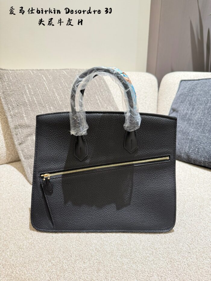 Hermès Birkin 30 Desordre Black Gold Double-Sided Pockets Three Distinct Leathers Asymmetrical Design - Image 4