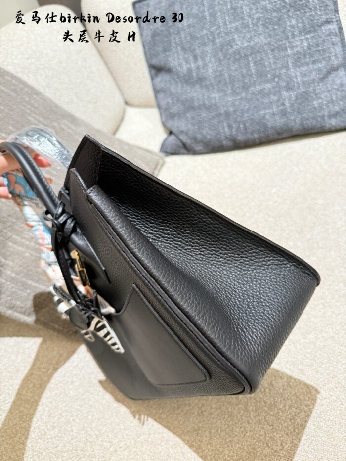 Hermès Birkin 30 Desordre Black Gold Double-Sided Pockets Three Distinct Leathers Asymmetrical Design - Image 6