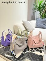 Hermes Lindy 26 3Q Cherry Blossom Pink Deer Skin Handbag - Princess-Style Effortless Charm - Image 9