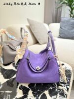 Hermes Lindy 26 3Q Cherry Blossom Pink Deer Skin Handbag - Princess-Style Effortless Charm - Image 12