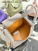 Hermes Lindy 26 3Q Cherry Blossom Pink Deer Skin Handbag - Princess-Style Effortless Charm - Image 15