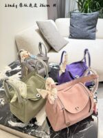 Hermes Lindy 26 3Q Cherry Blossom Pink Deer Skin Handbag - Princess-Style Effortless Charm - Image 16