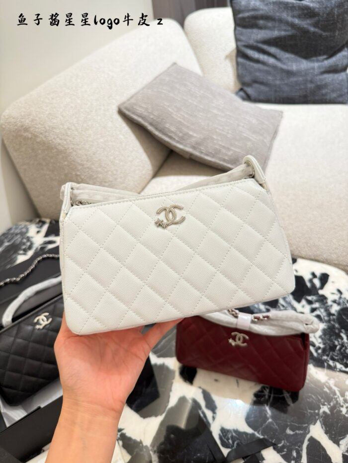 Chanel 25B Star Mahjong Bag In Black And Silver With Lychee Grain Leather - Image 11