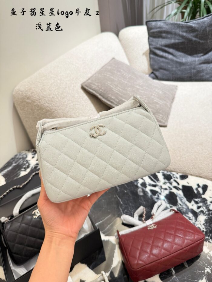 Chanel 25B Star Mahjong Bag In Black And Silver With Lychee Grain Leather - Image 12