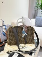 Fendi 25 Summer Denim Collection Denim And Leather Handbag - Image 2