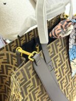 Fendi 25 Summer Denim Collection Denim And Leather Handbag - Image 5