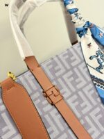 Fendi 25 Summer Denim Collection Denim And Leather Handbag - Image 7