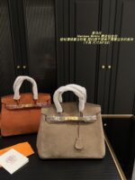 Hermès Birkin Suede Platinum Bag Retro Chic Structured, Minimalist, Sophisticated