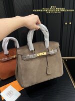 Hermès Birkin Suede Platinum Bag Retro Chic Structured, Minimalist, Sophisticated - Image 4