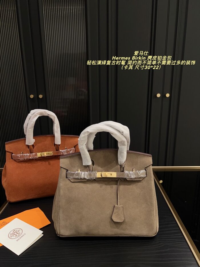 Hermès Birkin Suede Platinum Bag Retro Chic Structured, Minimalist, Sophisticated - Image 11