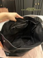 Miu Miu Single Strap Tote Bag Black Leather Curved Or Straight Handle Single Shoulder Strap Generous Capacity - Image 6
