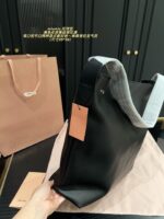 Miu Miu Single Strap Tote Bag Black Leather Curved Or Straight Handle Single Shoulder Strap Generous Capacity - Image 7