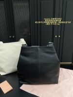 Miu Miu Double Strap Tote Bag Black Leather Curved Or Straight Handle Elegant When Worn Over The Shoulder Generous Capacity - Image 4