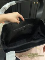 Miu Miu Double Strap Tote Bag Black Leather Curved Or Straight Handle Elegant When Worn Over The Shoulder Generous Capacity - Image 7
