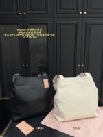 Miu Miu Double Strap Tote Bag Black Leather Curved Or Straight Handle Elegant When Worn Over The Shoulder Generous Capacity - Image 10