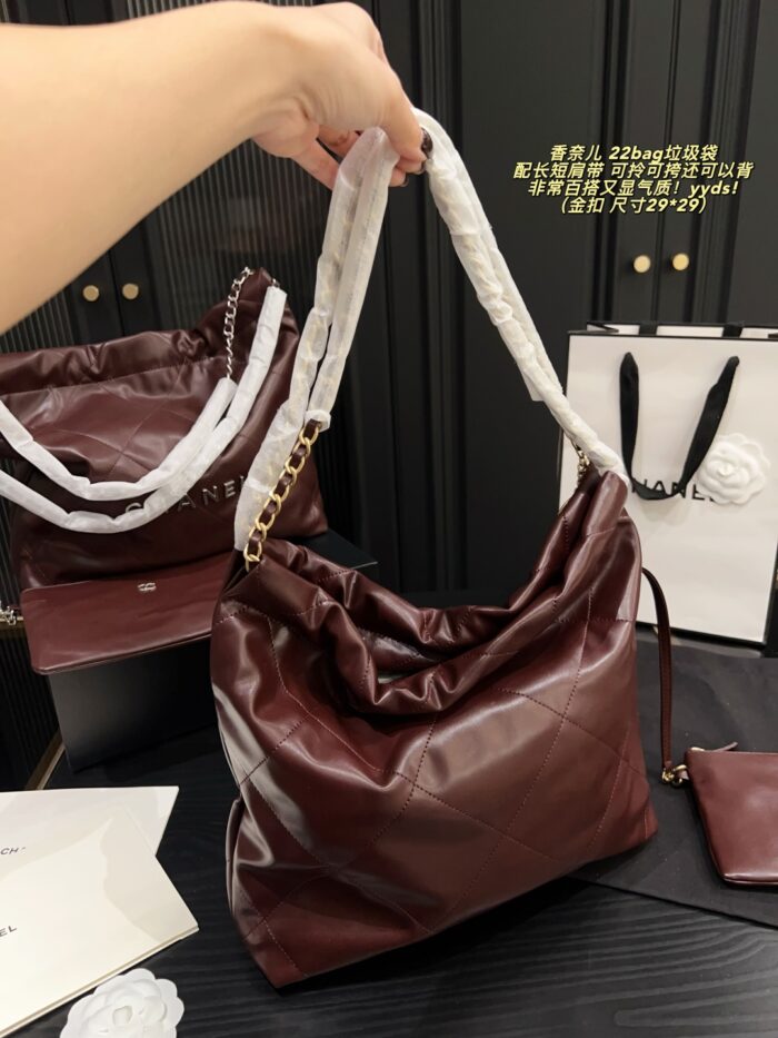 Chanel 22 Bag (Trash Bag) With Adjustable Straps For Hand-Carrying, Crossbody Or Shoulder Wear. Versatile And Elegant. - Image 3