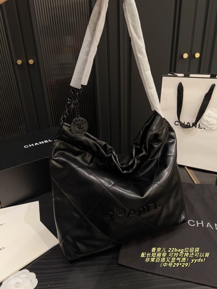 Chanel 22 Bag Garbage Bag With Long/Short Shoulder Straps - Carry, Sling, Or Backpack - Versatile And Elegant - Image 5