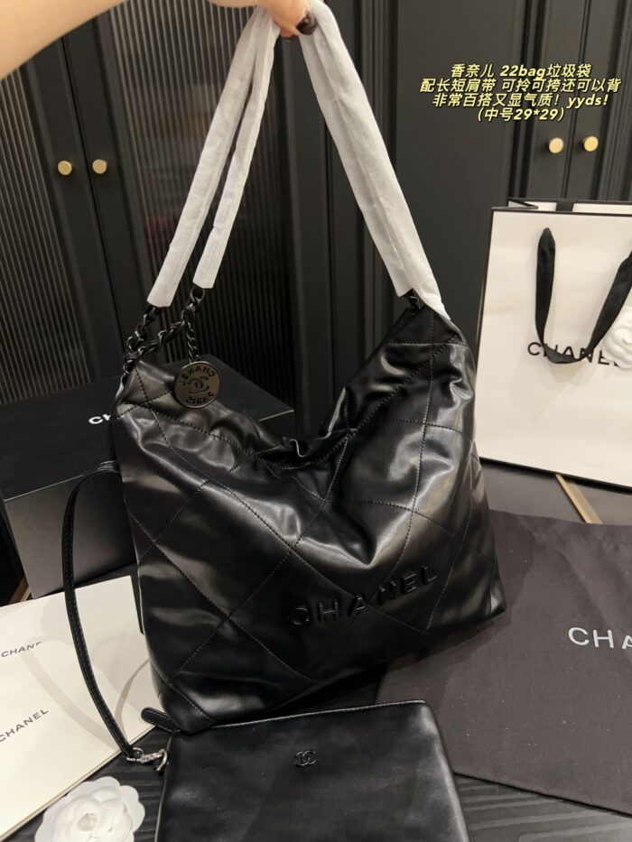 Chanel 22 Bag Garbage Bag With Long/Short Shoulder Straps - Carry, Sling, Or Backpack - Versatile And Elegant - Image 6
