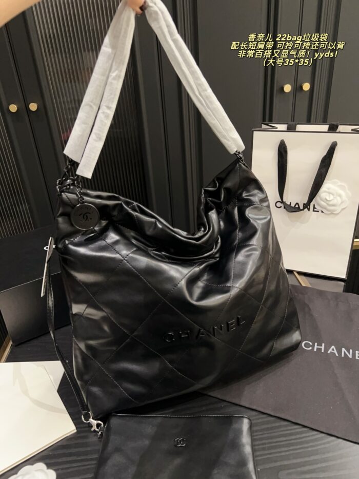 Chanel 22 Bag Garbage Bag With Long/Short Shoulder Straps - Carry, Sling, Or Backpack - Versatile And Elegant - Image 10