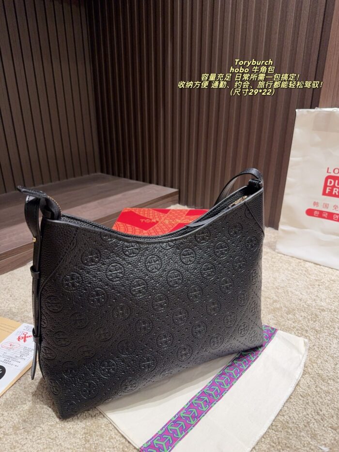 Tory Burch Hobo Horn Bag Multi-Pocket Design With Generous Capacity Commute, Date, Travel Bag - Image 3
