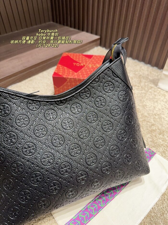 Tory Burch Hobo Horn Bag Multi-Pocket Design With Generous Capacity Commute, Date, Travel Bag - Image 5